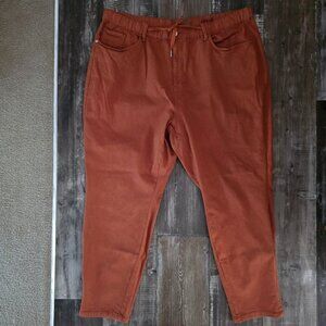 Judy Blue Garment Dyed Auburn Burnt Orange Drawstring Jeans Size 24W